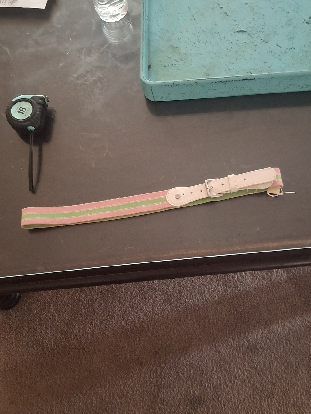 Lacoste Pastel Cotton Stretch Belt - Pink & Green